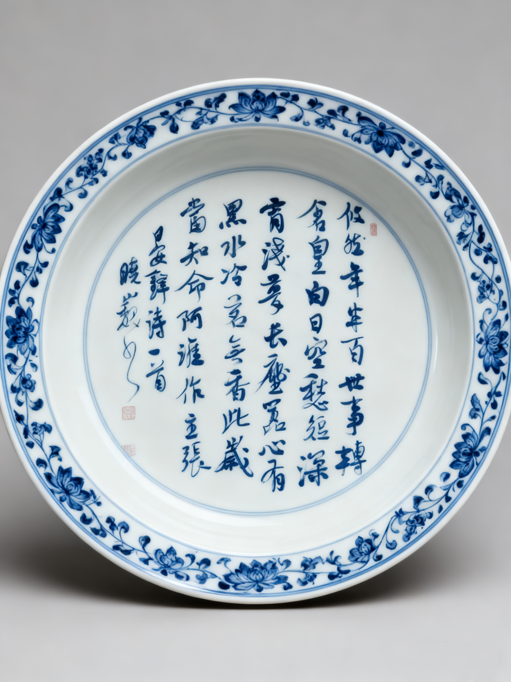 何晓巍青花瓷风格书法作品欣赏插图