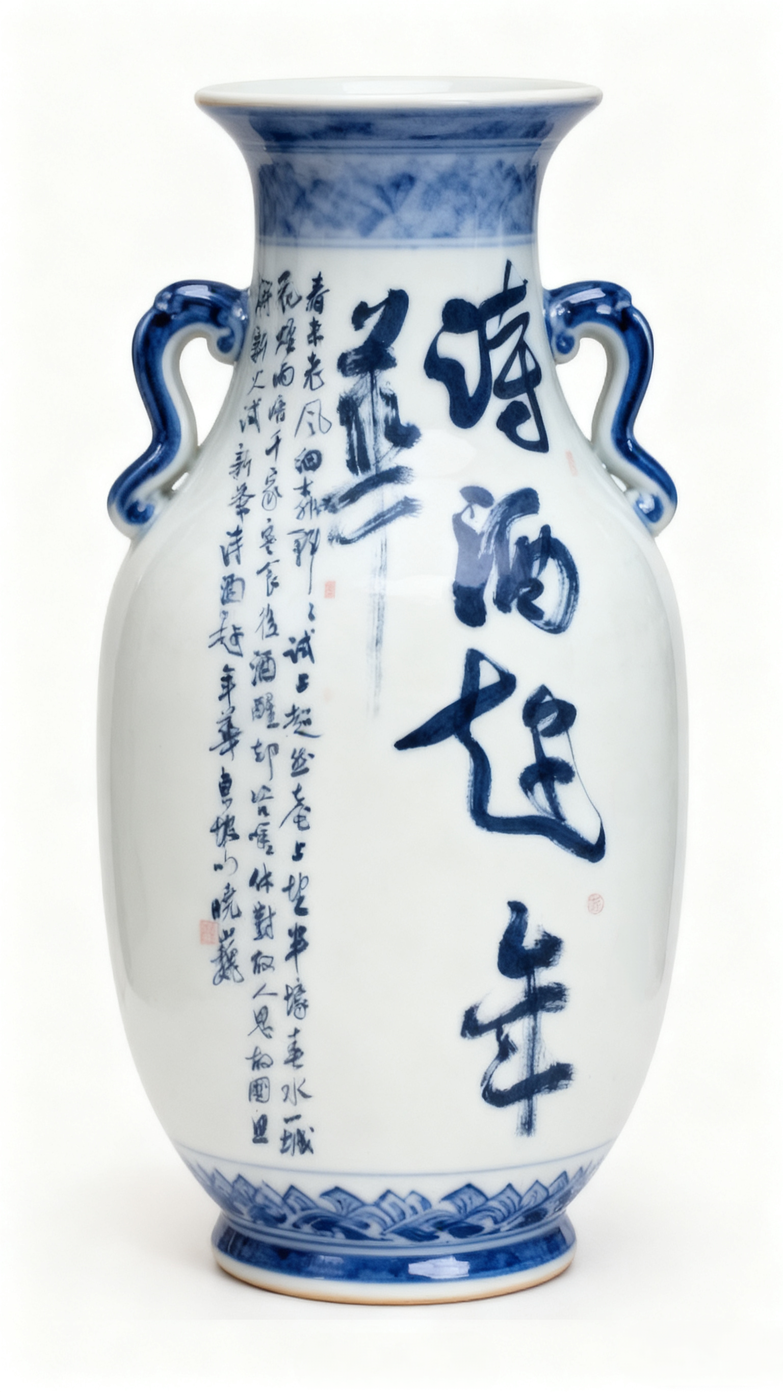 何晓巍青花瓷风格书法作品欣赏插图2