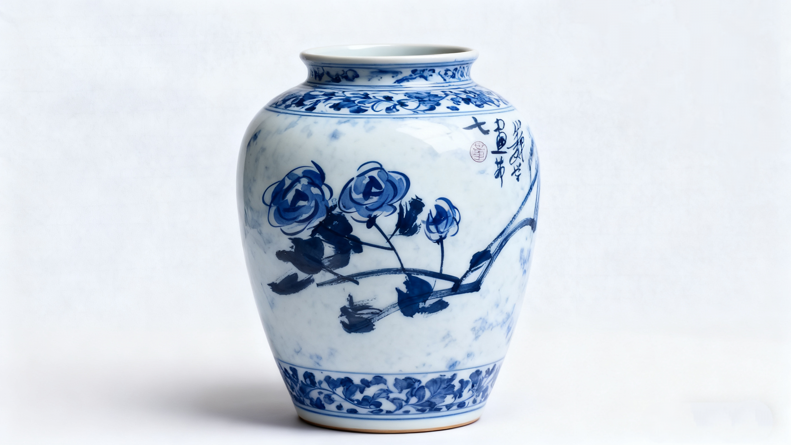 何晓巍青花瓷风格书法作品欣赏插图3